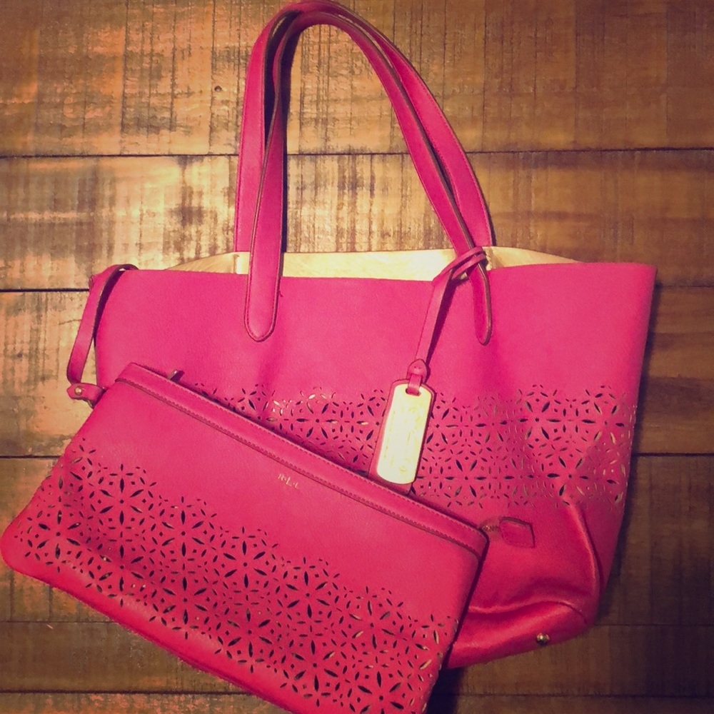 Hot Pink Ralph Lauren Purse (2-Piece)